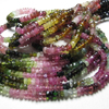 14 Inches - Gorgeous - Tourmaline - multy shaded - faceted - rondell beads huge size 3 mm approx unbelivable price